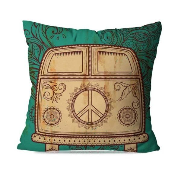 Capa de Almofada Avulsa Decorativa Kombi Paz 45X45cm - 1