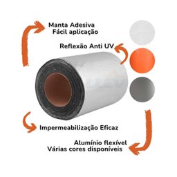 Manta Asfáltica Auto Adesiva Branca 90cmx10m Fita Acabamento - 2