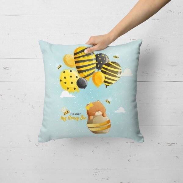 Almofada Avulsa Decorativa My Honey Bee 45x45cm - 1