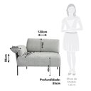 Ver imagem 4 de Sofá Modular Industrial com Braço Esquerdo Basileia 120cm Yescasa Veludo Tx Cinza Prata