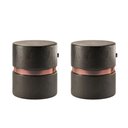 Ver imagem 1 de Kit 02 Puffs Decorativo Redondo Porto Luxo - SalaOne - Courissimo Preto