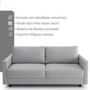 Ver imagem 4 de Sofá 4 Lugares 1,95m Linho Molas Ensacadas Zante Estofama