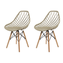 Ver imagem 1 de Kit 2 Cadeiras Kayla Dsw Fendi com Base em Madeira para Sala de Jantar