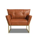 Ver imagem 5 de Poltrona Sala Industrial Dourado Kit 2 Anitta Sintético Pu Nozes D03 - D’Rossi