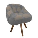 Ver imagem 2 de Poltrona Paloma Escritório Sala Giratória Madeira Suede Cinza e Suede Cappuccino - Dominic Decor