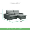 Ver imagem 4 de Sofá Retrátil e Reclinável 2 Lugares 2,80m Andreza Veludo Lansofbr