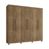 Guarda Roupa Gênova 100% MDF 6 Portas 3 Gavetas com Pés - Lanza:Noce Bronze - 3