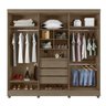 Guarda Roupa Gênova 100% MDF 6 Portas 3 Gavetas com Pés - Lanza:Noce Bronze - 2