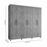 Guarda Roupa Gênova 100% MDF 6 Portas 3 Gavetas com Pés - Lanza:Noce Bronze - 4