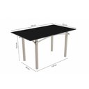 Ver imagem 5 de Sala de Jantar Completa Elba Tampo Madeirado C/ Vidro 160cm e 6 Cadeiras Amsterdã Niquel/preto -