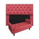Ver imagem 1 de Kit Cabeceira Mirage + Calçadeira Grécia Casal 140cm Suede - Renascer Decor:Vermelho