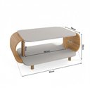 Ver imagem 3 de Mesa de Centro Decorativa Floripa com Pés de Madeira Maciça Off-white/cinamomo