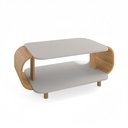 Ver imagem 2 de Mesa de Centro Decorativa Floripa com Pés de Madeira Maciça Off-white/cinamomo