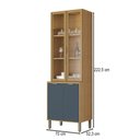 Ver imagem 4 de Cristaleira Colors 4 Portas 100% Mdf com Vidro Freijó/azul Secreto - Kits Paraná