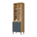 Ver imagem 2 de Cristaleira Colors 4 Portas 100% Mdf com Vidro Freijó/azul Secreto - Kits Paraná