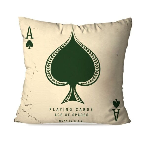 Almofada Avulsa Decorativa Ace of Spades 35x35cm - 1