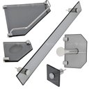 Ver imagem 2 de Acessórios para Banheiro em Vidro 8mm 5 Peças de Canto - Vildrex Kit Acessórios Fumê