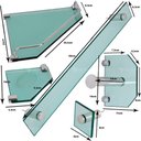 Ver imagem 6 de Acessórios para Banheiro em Vidro 8mm 5 Peças de Canto - Vildrex Kit Acessórios Fumê