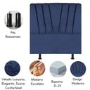 Ver imagem 4 de Cabeceira Estofada Cama Box Solteiro 90 Cm Malu Veludo:azul Marinho
