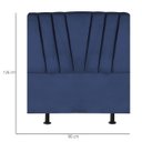 Ver imagem 3 de Cabeceira Estofada Cama Box Solteiro 90 Cm Malu Veludo:azul Marinho
