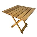 Ver imagem 2 de Mesa de Madeira Dobrável Rústica Vereda Marrom/Madeiral