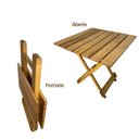 Ver imagem 7 de Mesa de Madeira Dobrável Rústica Vereda Marrom/Madeiral