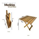 Ver imagem 3 de Mesa de Madeira Dobrável Rústica Vereda Marrom/Madeiral