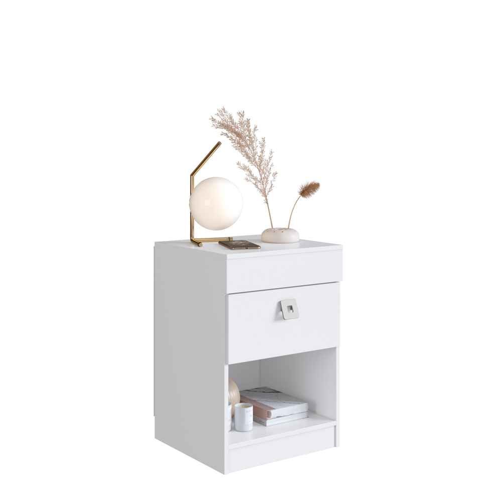 Mesa de Cabeceira com Gabinete Oculto 38cm Linha Lock Lk055 Art In Móveis Branco - 5