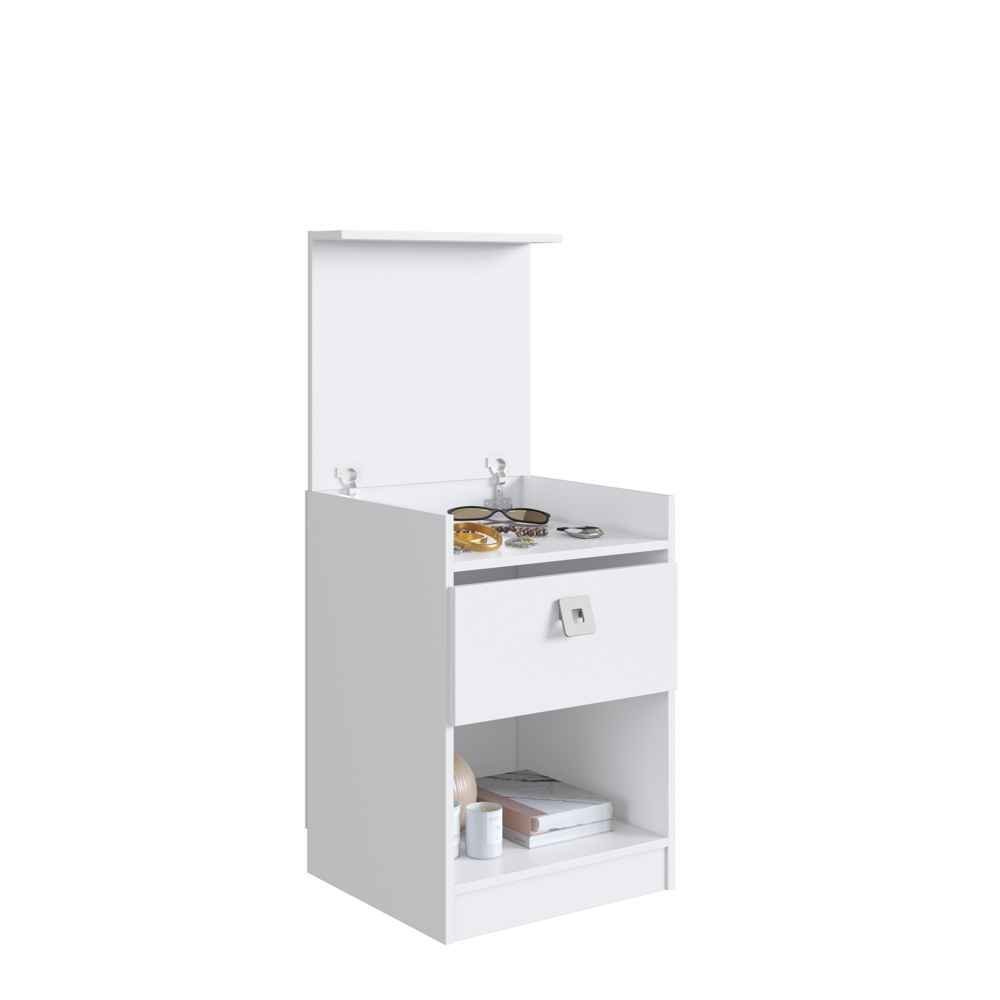 Mesa de Cabeceira com Gabinete Oculto 38cm Linha Lock Lk055 Art In Móveis Branco - 4