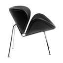 Ver imagem 3 de Poltrona Trevo Couro Natural Preto Base Cromada