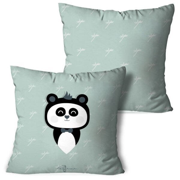 Kit 2 Almofadas Decorativas Panda All Leafman 45x45cm - 1