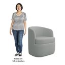 Ver imagem 5 de Poltrona Giratória Decorativa para Sala Dandara K04 Bouclê Cinza - Mpozenato