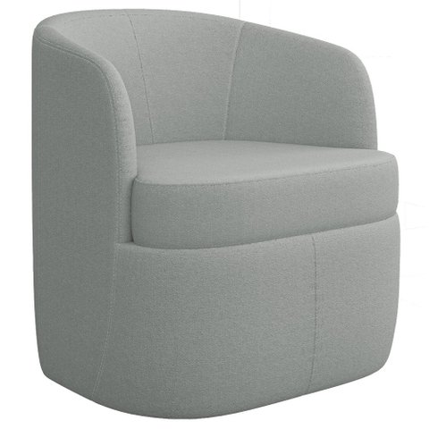 Poltrona Giratória Decorativa para Sala Dandara K04 Bouclê Cinza - Mpozenato