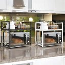 Ver imagem 5 de Rack de Bancada Cozinha Suporte pra Micro-Ondas e Utensílios Cor:Preto;Tamanho:U