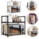 Ver mais imagens de Rack de Bancada Cozinha Suporte pra Micro-Ondas e Utensílios Cor:Preto;Tamanho:U