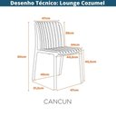 Ver imagem 3 de Kit 4 Cadeiras Empilhável Inmetro sem Braço Cancun Gávea Fratini 49 Cm Polipropileno Cinza
