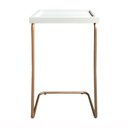 Ver imagem 3 de Mesa De Apoio Lateral Para Sofá Ou Cama Branca Cobre