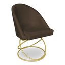 Ver imagem 2 de Kit 2 Cadeira de Jantar Luxo Base de Metal Dourado Sala Esritório Recepção Suede Veludo Marrom do
