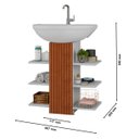 Ver imagem 4 de Gabinete Banheiro Pia de Coluna Mark Flex Collor Branco Ripado - Potenza Móveis