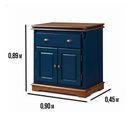Ver imagem 2 de Balcão Manchester 2 Portas 1 Gaveta 89 X 90 X 45 Cm (a X L X P) - Cor Azul Petróleo/imbuia Glazer
