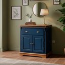 Ver imagem 1 de Balcão Manchester 2 Portas 1 Gaveta 89 X 90 X 45 Cm (a X L X P) - Cor Azul Petróleo/imbuia Glazer