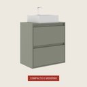 Ver imagem 2 de Gabinete para Banheiro com Cuba 60cm Mdf Verde Dubai - On Móveis