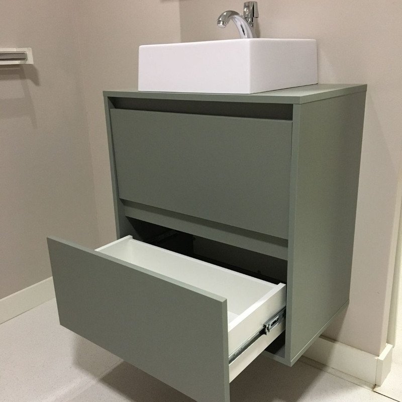 Gabinete para Banheiro com Cuba 60cm Mdf Verde Dubai - On Móveis - 7