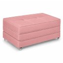 Ver imagem 1 de Puff Dobravel Cama Solteiro 90 com Rodinhas: Suede Rosa