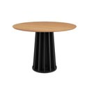 Ver imagem 7 de Mesa Jantar Redonda 105cm com 4 Cadeiras Estofadas 100% Mdf Cor:freijó com Preto Fosco e Linho Bege