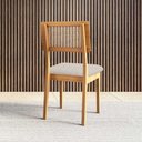 Ver imagem 2 de Mesa Jantar Redonda 105cm com 4 Cadeiras Estofadas 100% Mdf Cor:freijó com Preto Fosco e Linho Bege