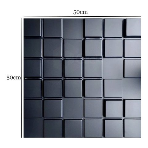 Revestimento em Pvc Parede Pcte C/25 Placas Decorativas de Ambiente Technox Preto