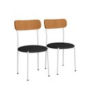 Ver imagem 2 de Kit 2 Cadeiras de Jantar Estofadas 288 Aço Carbono Branco e Preto