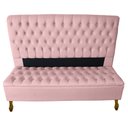 Ver imagem 1 de Cabeceira e Recamier Iza para Cama Box Casal Queen 1.60 - Suede - Sv Decor: Rosa