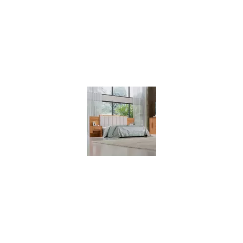Cabeceira Casal Iris 1,40m com Mesa de Cabeceira Estofada 100% Mdf D Doro Móveis - Cinamomo